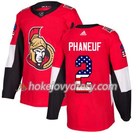 Pánské Hokejový Dres Ottawa Senators Dion Phaneuf 2 2017-2018 USA Flag Fashion Černá Adidas Authentic